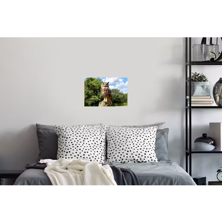 Uil - Boomstronk - Bos - Lucht Muursticker klein -slaapkamer