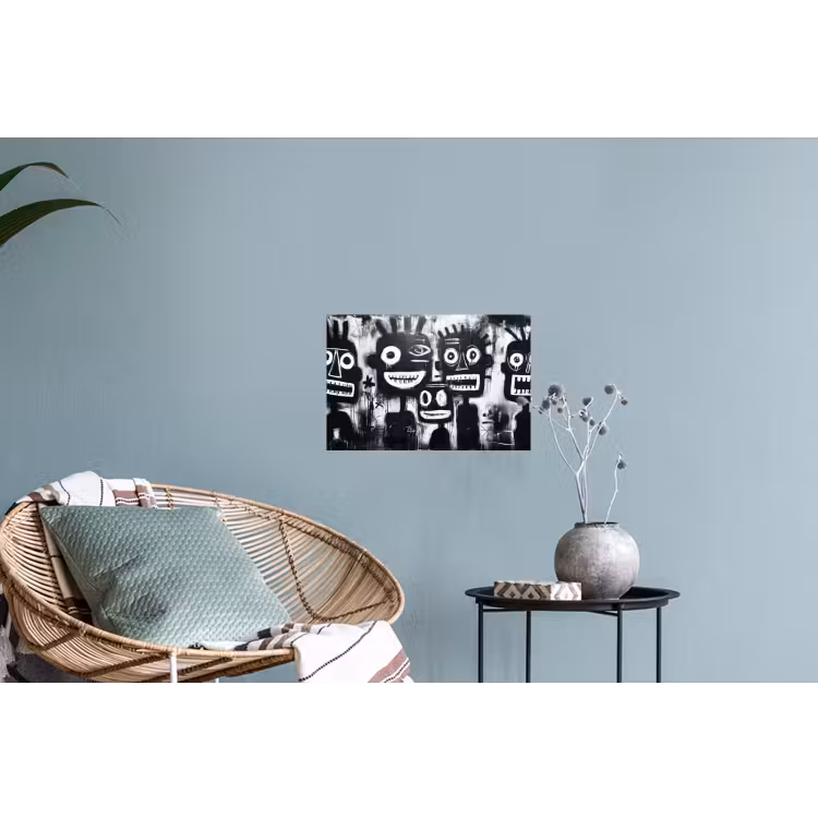 Schilderij - Figuren - Zwart - Abstract Muursticker klein -plant