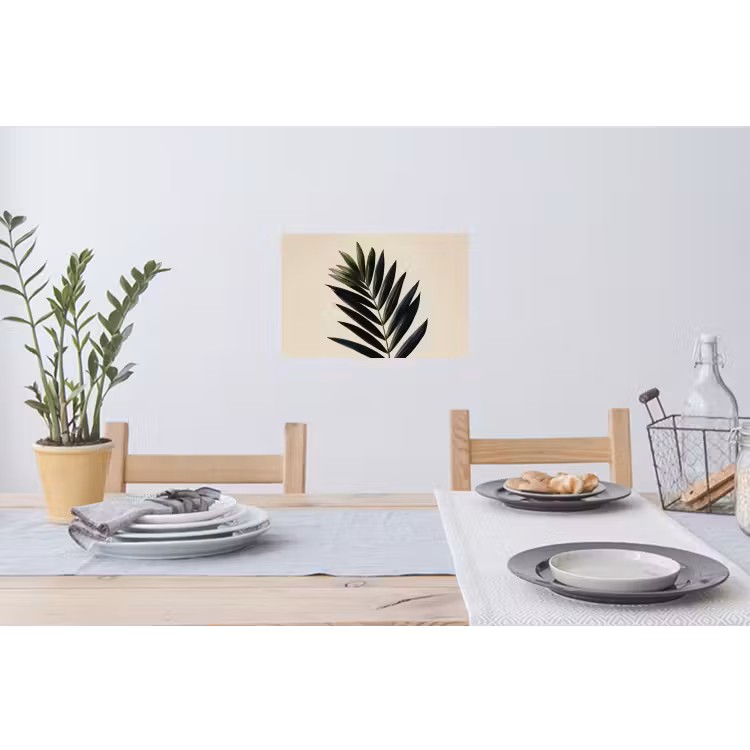 Palmblad - Donkere bladen - Subtiel Muursticker klein -eettafel