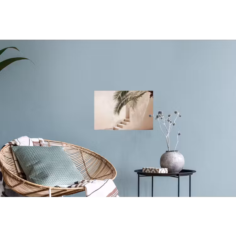 Palmboom - Schaduw - Trap - Beige Muursticker klein -plant