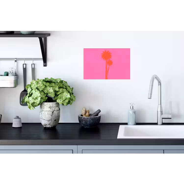 Palmbomen - Modern - Roze Muursticker klein -keuken