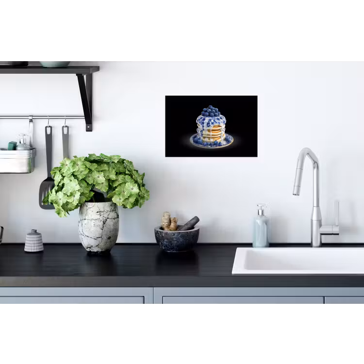 Pannenkoeken - Blauwe Bessen - Bord Muursticker klein -keuken