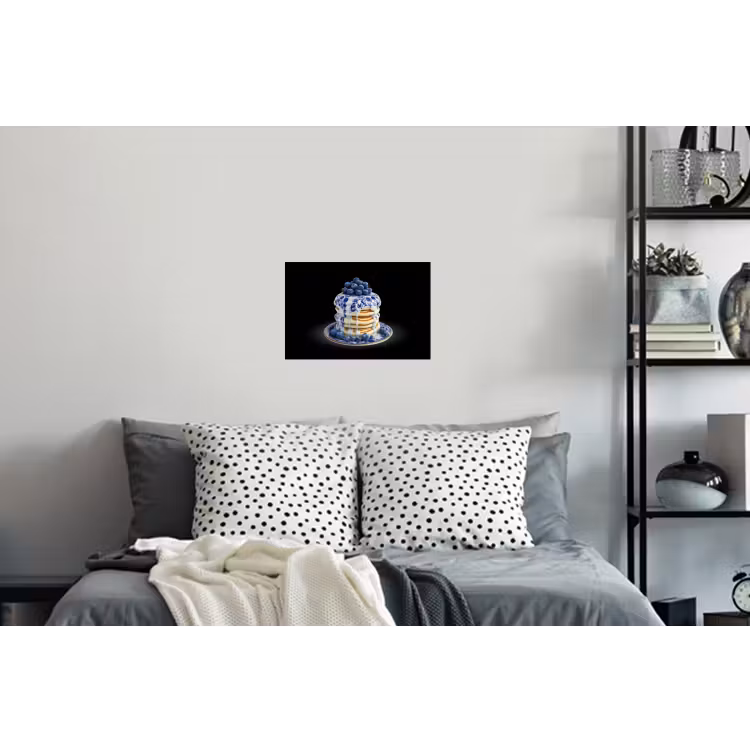 Pannenkoeken - Blauwe Bessen - Bord Muursticker klein -slaapkamer