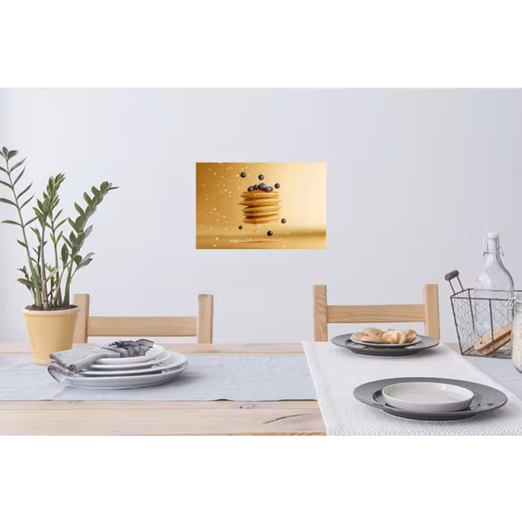 Pannenkoeken - Eten - Honing - Geel Muursticker klein -eettafel