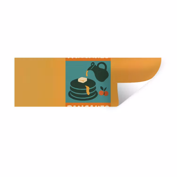 Pannenkoeken - Siroop - Illustratie - Oranje Muursticker klein -3d