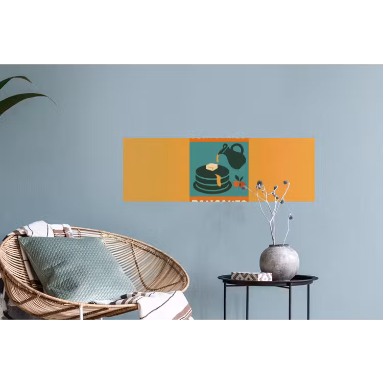 Pannenkoeken - Siroop - Illustratie - Oranje Muursticker klein -plant