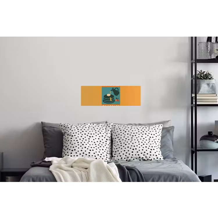 Pannenkoeken - Siroop - Illustratie - Oranje Muursticker klein -slaapkamer
