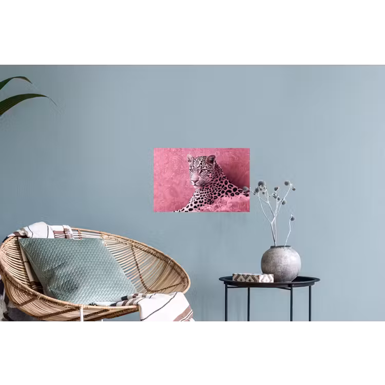 Panter - Luxe - Roze Muursticker klein -plant