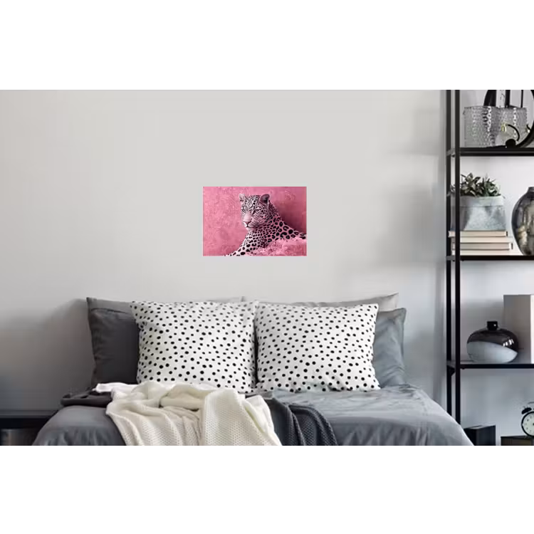Panter - Luxe - Roze Muursticker klein -slaapkamer