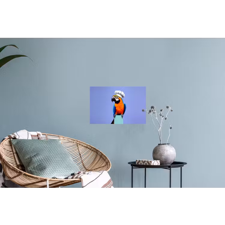 Papegaai - Koksmuts - Vogel - Leuk Muursticker klein -plant