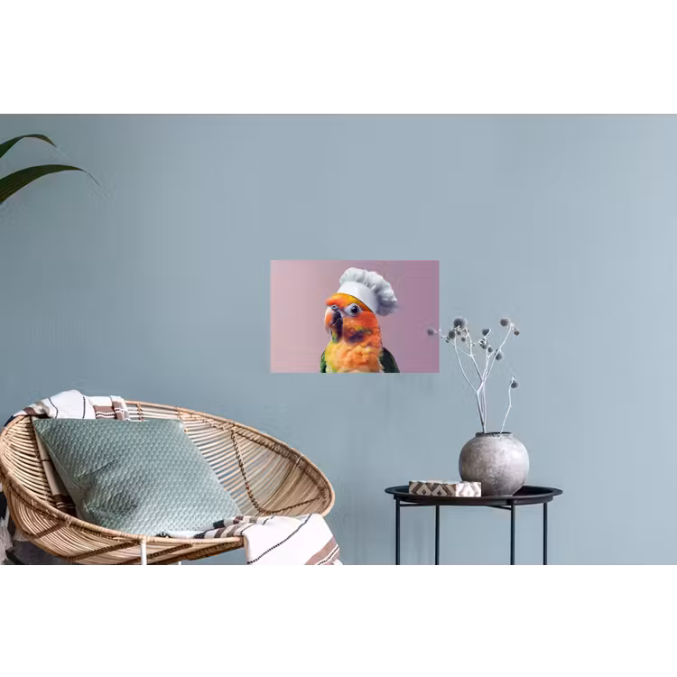 Papegaai - Koksmuts - Nieuwsgierig - Vogel Muursticker klein -plant