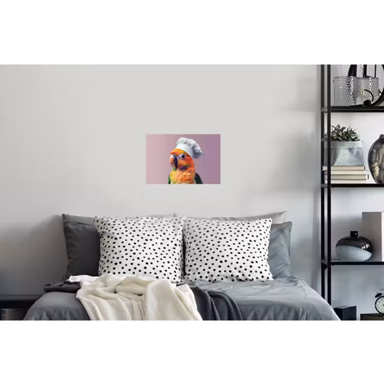 Papegaai - Koksmuts - Nieuwsgierig - Vogel Muursticker klein -slaapkamer