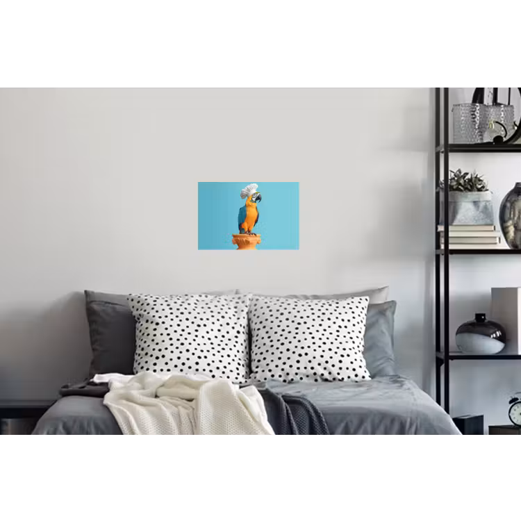 Papegaai - Koksmuts - Grappig - Vogel Muursticker klein -slaapkamer