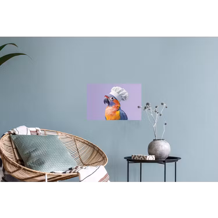 Papegaai - Koksmuts - Paars - Cute Muursticker klein -plant