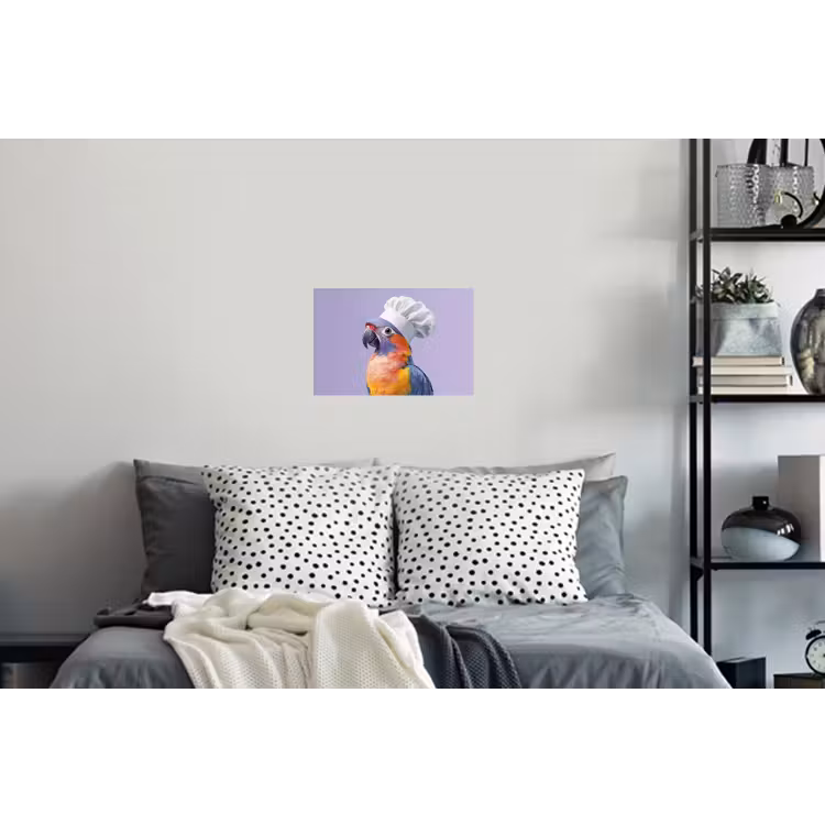 Papegaai - Koksmuts - Paars - Cute Muursticker klein -slaapkamer