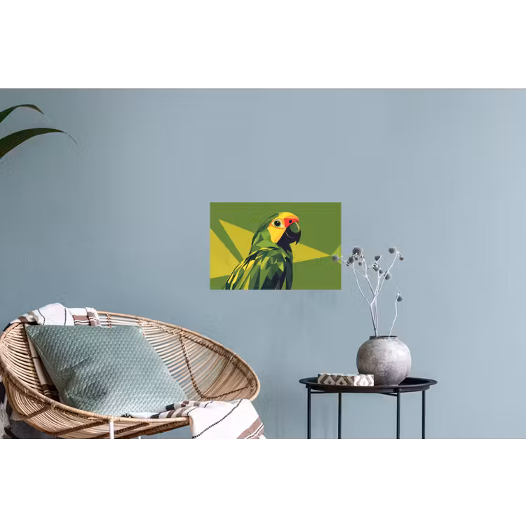 Papegaai - Groen - Snavel - Abstract Muursticker klein -plant