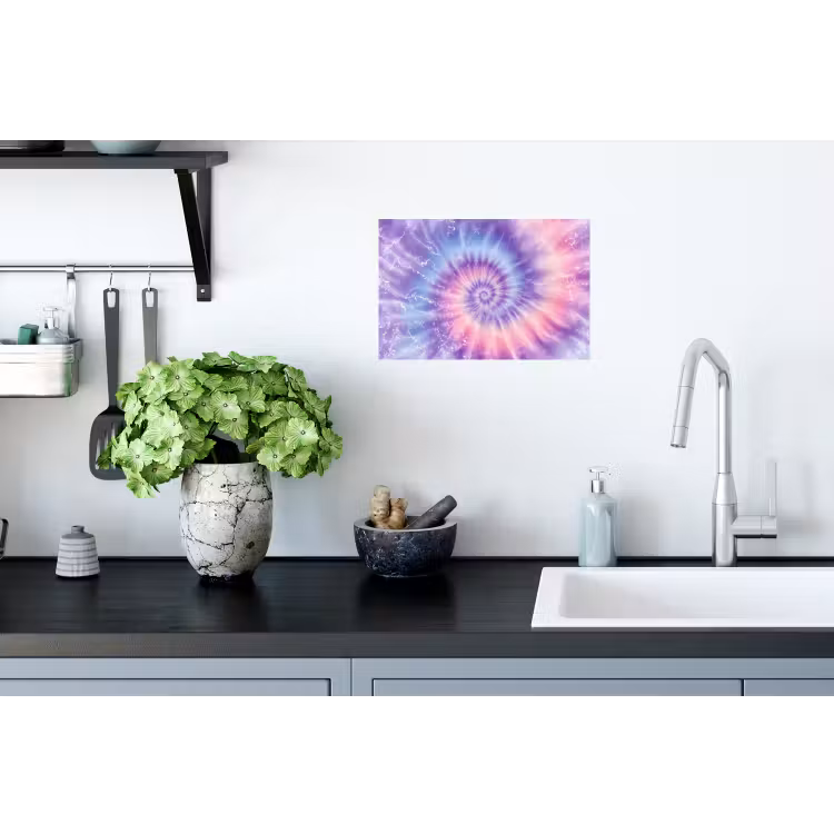 Pasteltinten - Paars - Spiraal - Marmer Muursticker klein -keuken
