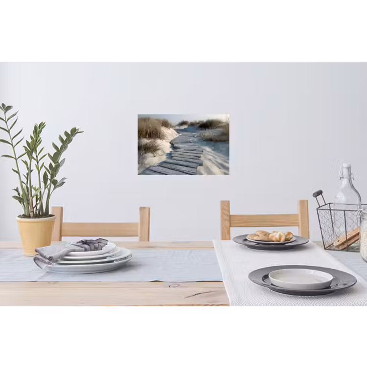 Pad - Planken - Duinen - Gras Muursticker klein -eettafel