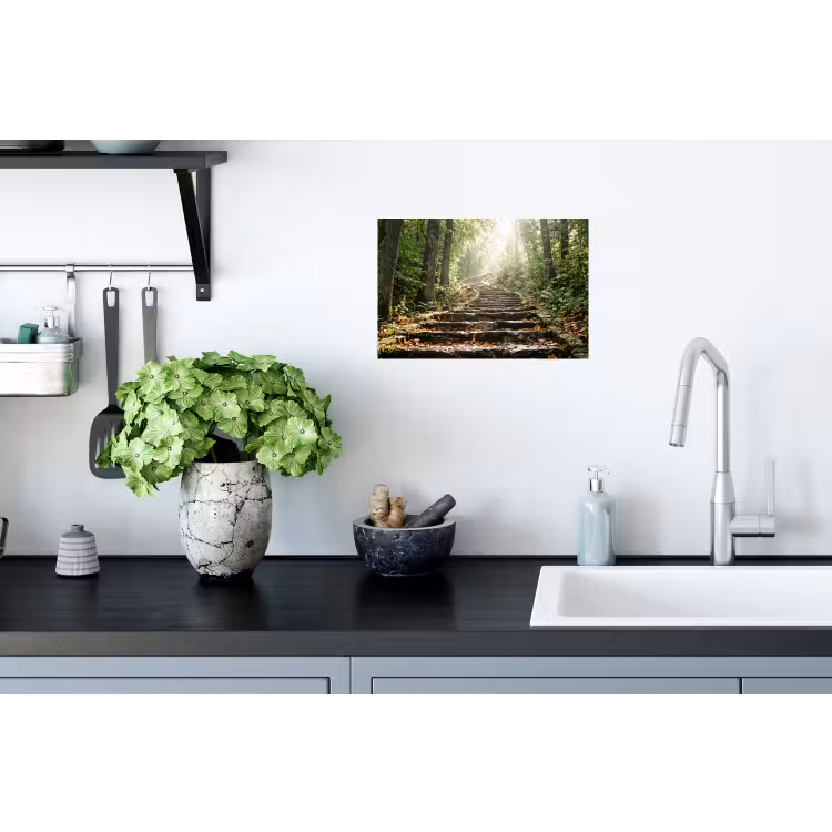 Stenen - Trap - Bos - Natuur Muursticker klein -keuken