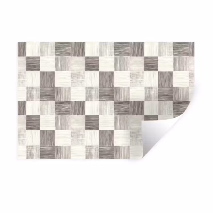 Patroon - Dambord - Houtnerf Muursticker klein 286 -3d