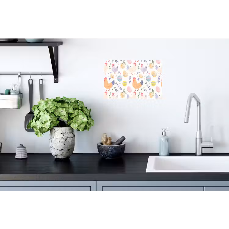 Patroon - Kip - Paaseieren Muursticker klein -keuken