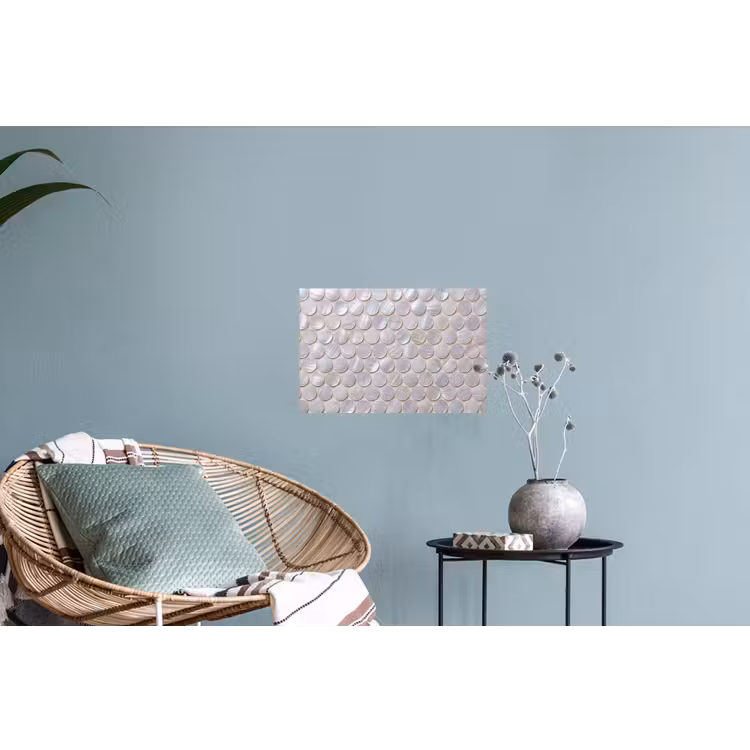 Patroon - Cirkels - Abstract - Modern - Wit Muursticker klein -plant