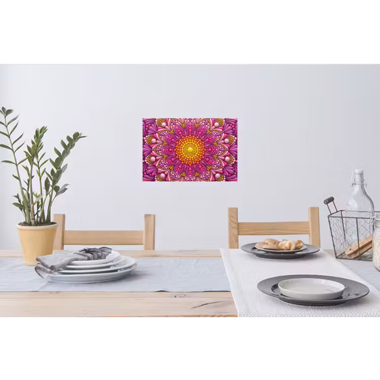 Patroon - Stippen - Abstract - Kleurrijk Muursticker klein -eettafel