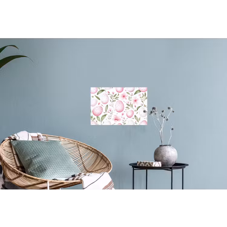 Patroon - Eieren - Roze - Pasen Muursticker klein -plant