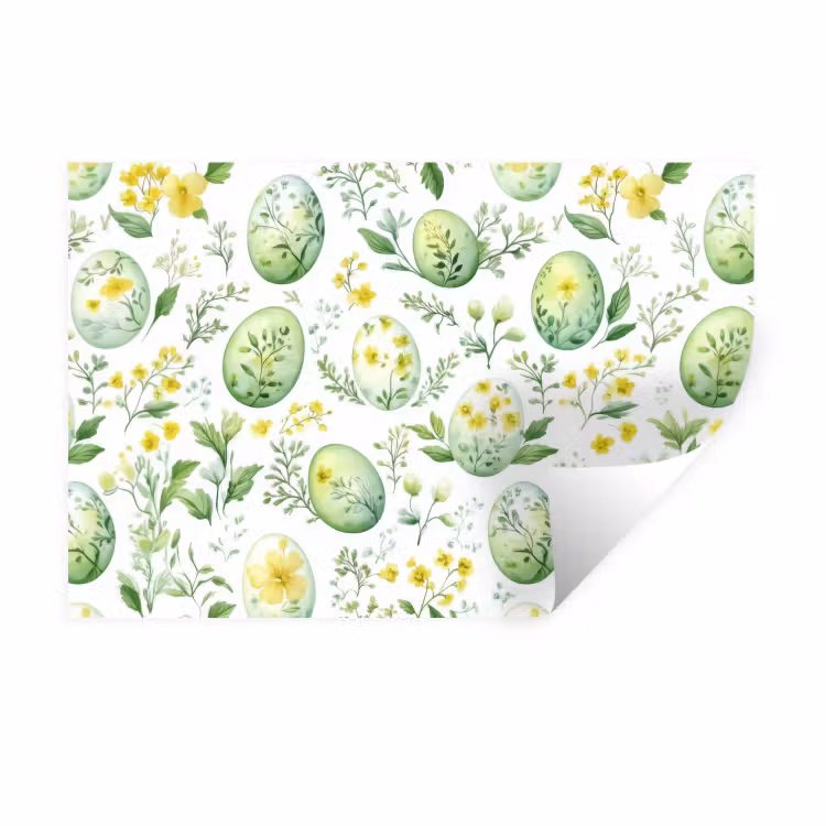 Patroon - Groen - Eieren Muursticker klein -3d