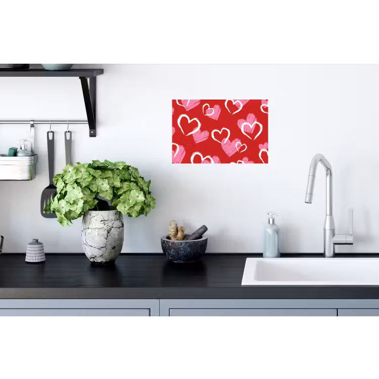 Patroon - Hartjes - Roze - Valentijn Muursticker klein -keuken