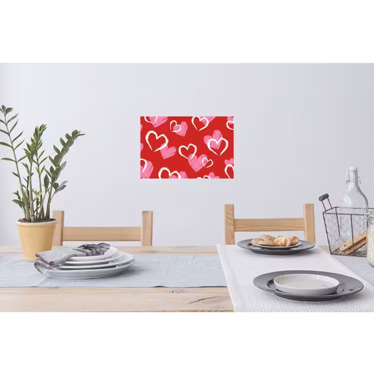 Patroon - Hartjes - Roze - Valentijn Muursticker klein -eettafel