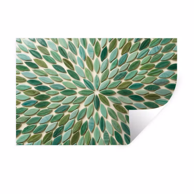 Patroon - Blad - Groen - Abstract Muursticker klein -3d