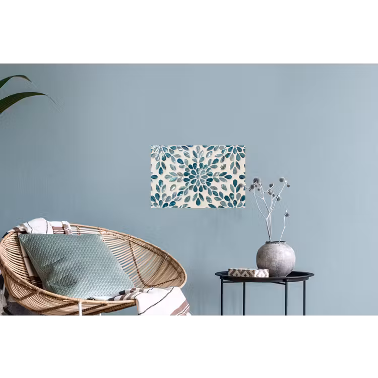 Patroon - Bladeren - Abstract - Modern - Turquoise Muursticker klein -plant