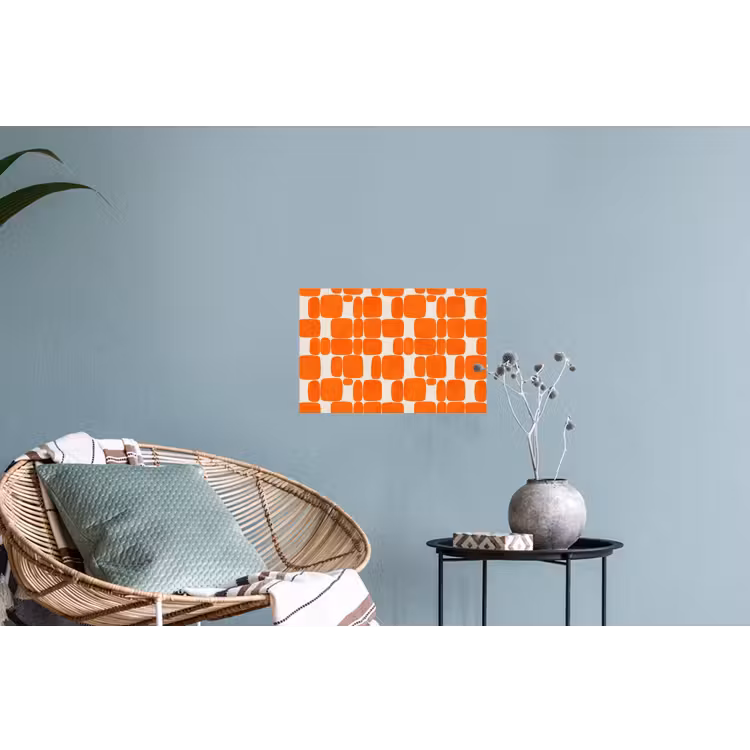 Patroon - Retro - Oranje Muursticker klein 286 -plant