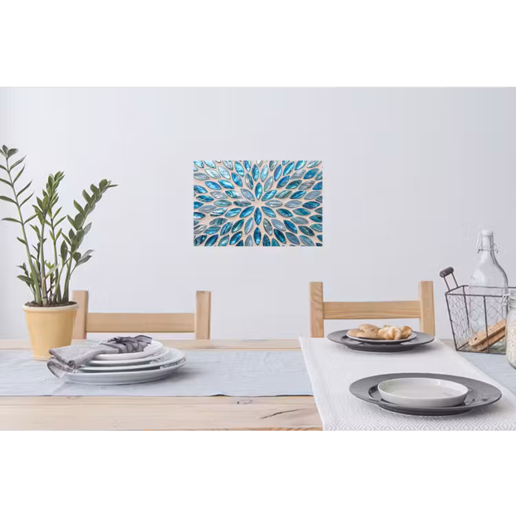 Patroon - Glans - Abstract - Blauw - Decoratie Muursticker klein -eettafel