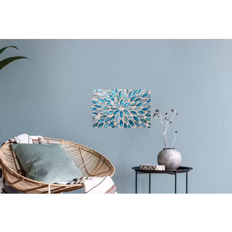 Patroon - Glans - Abstract - Blauw - Decoratie Muursticker klein -plant