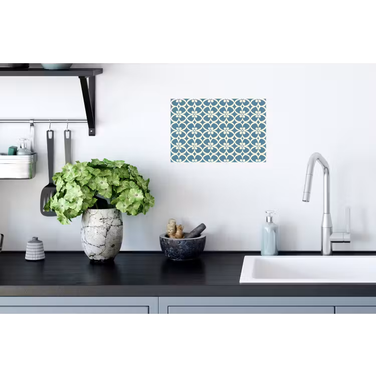 Patroon - Symmetrisch - Blauw Muursticker klein 286 -keuken