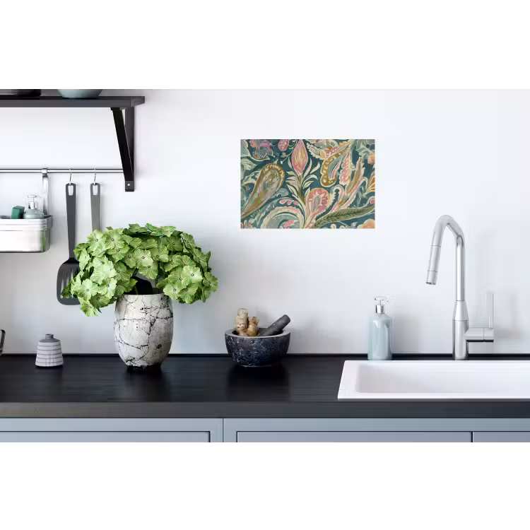 Patroon - Kleurrijk - Sierlijk - Groen Muursticker klein -keuken