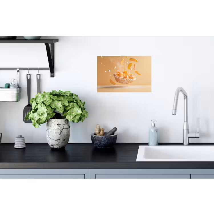 Peach - Eten - Taart - Oranje Muursticker klein -keuken