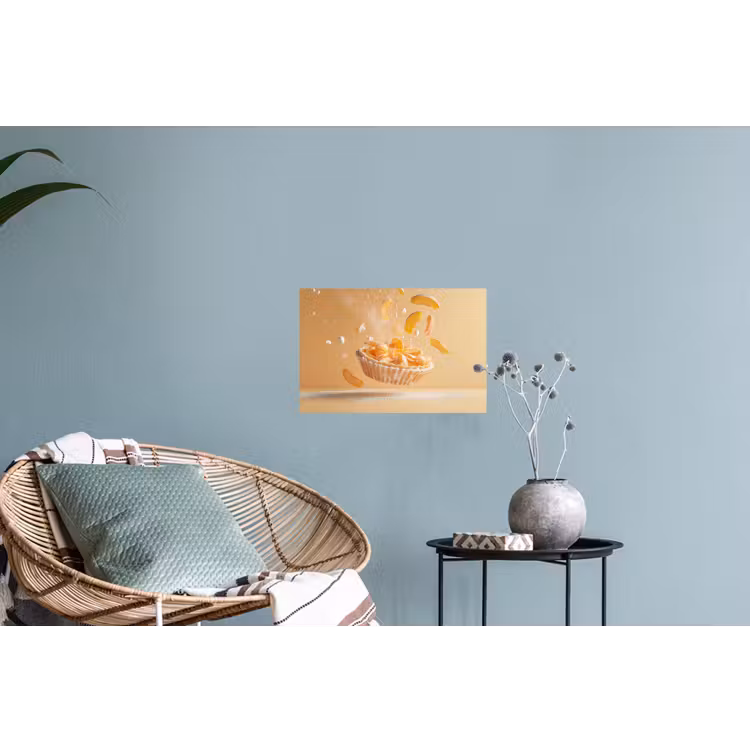 Peach - Eten - Taart - Oranje Muursticker klein -plant