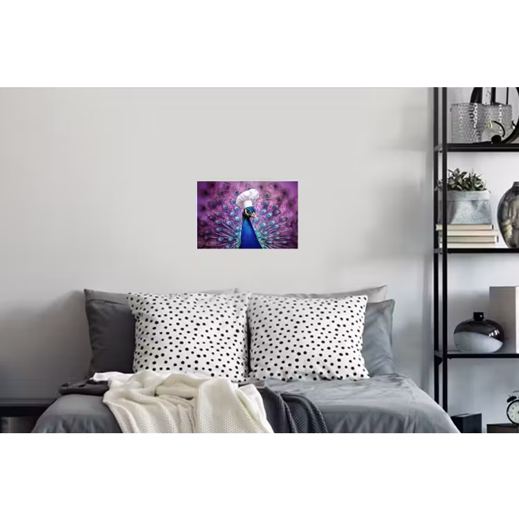 Pauw - Koksmuts - Cool - Paars Muursticker klein -slaapkamer
