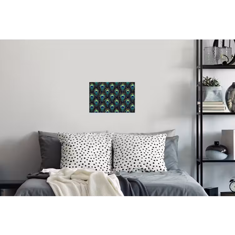 Pauw - Veren - Groen Muursticker klein 286 -slaapkamer