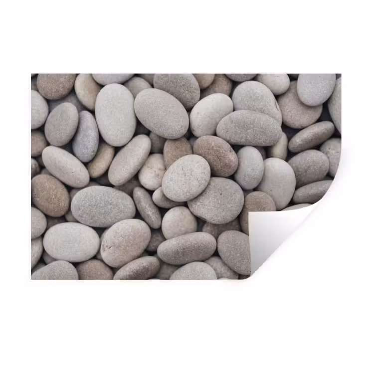 Kiezels - Stenen - Grijs Muursticker klein -3d