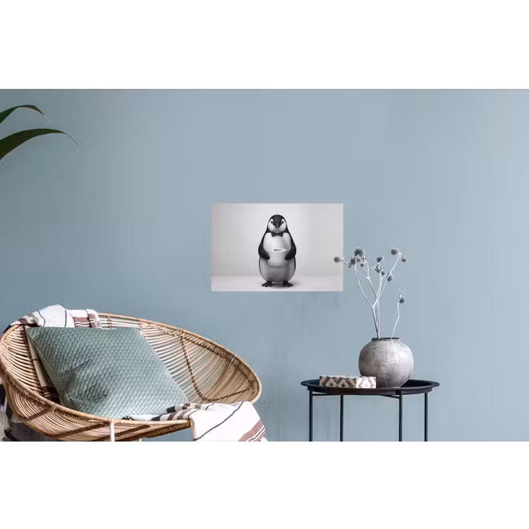Pinguïn - WC rol - Wit Muursticker klein -plant