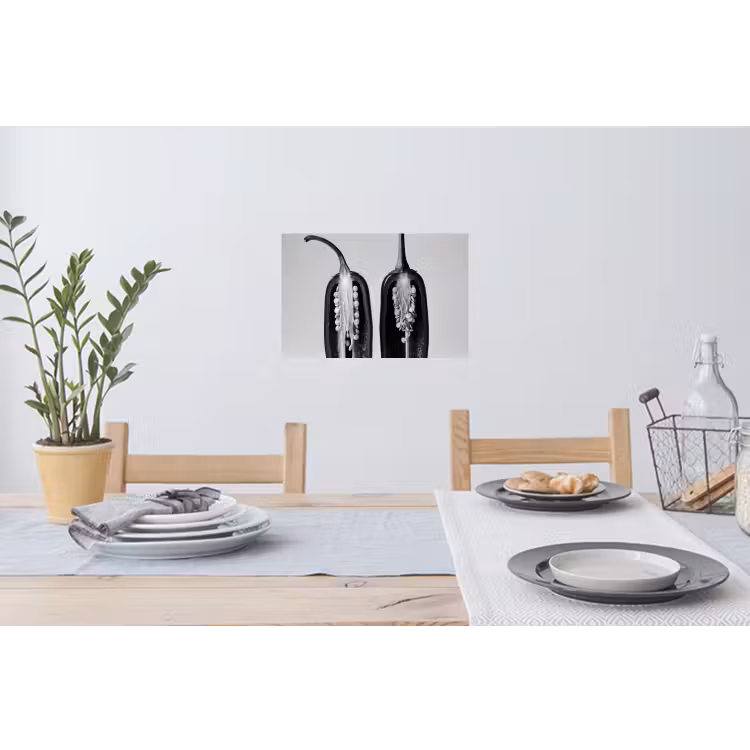 Pepers - Zwart - Wit - Zaadlijsten Muursticker klein -eettafel