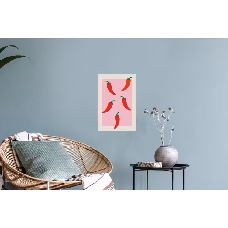 Pepers - Rood - Illustratie Muursticker klein -plant