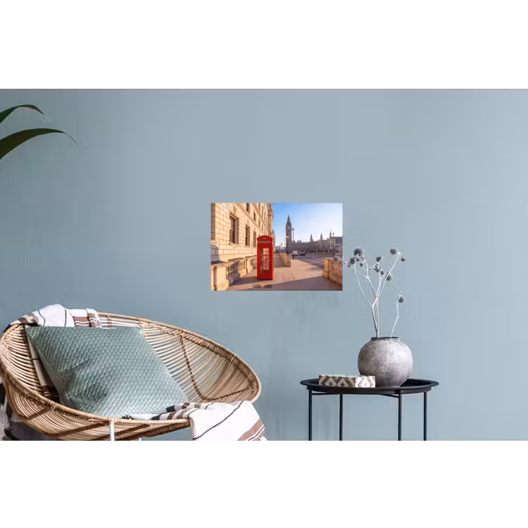 Telefooncel - Rood - Londen - Stad - Architectuur Muursticker klein -plant
