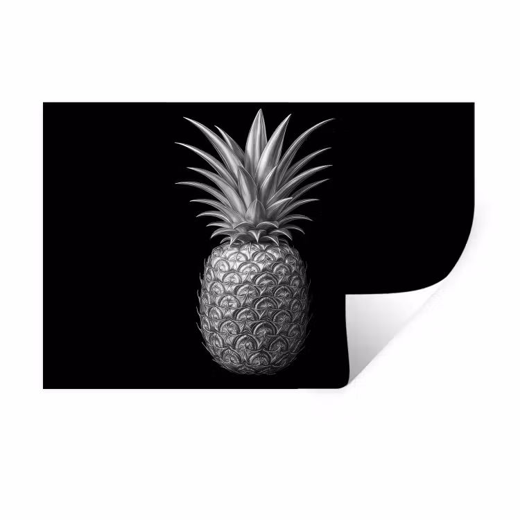 Ananas - Gedetailleerd - Bladeren Muursticker klein -3d