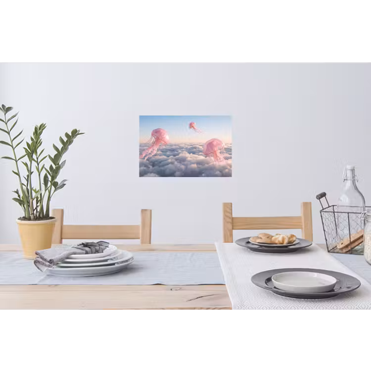Wall Sticker - Pink Animal - Clouds - Roze dier - Wolken Muursticker klein