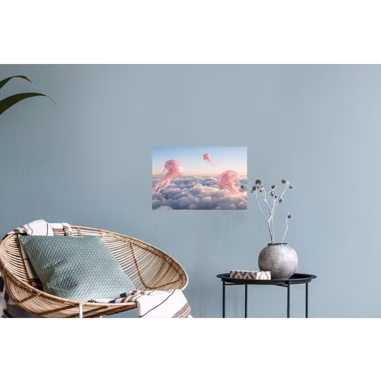Wall Sticker - Pink Animal - Clouds - Roze dier - Wolken Muursticker klein
